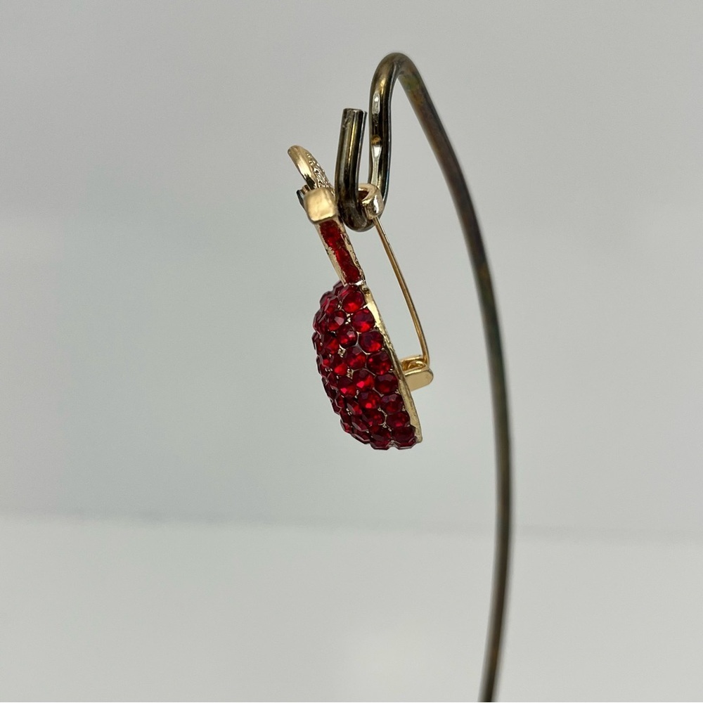 Sparkling Red Rhinestone Apple Brooch Pin - Picture 5 of 8